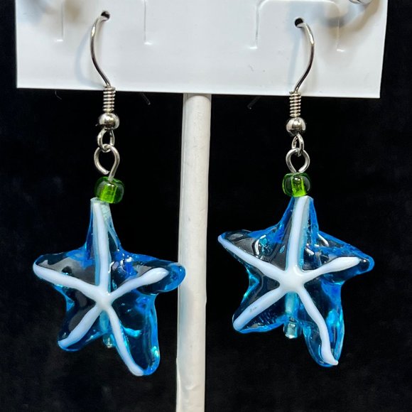 Lot Of 5 Beach Themed Silver Tone Pierced Earrings (3658) - Picture 8 of 10